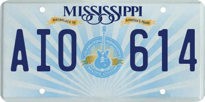 MS license plate AIO614