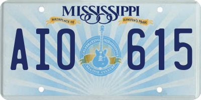 MS license plate AIO615