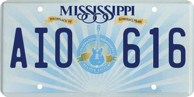 MS license plate AIO616