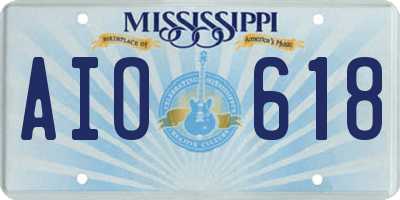 MS license plate AIO618