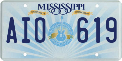 MS license plate AIO619