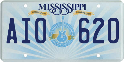 MS license plate AIO620