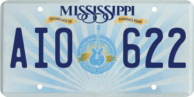MS license plate AIO622