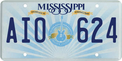 MS license plate AIO624