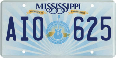 MS license plate AIO625