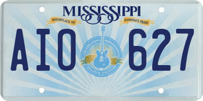 MS license plate AIO627