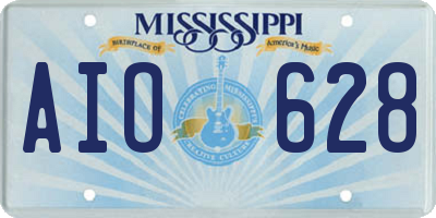 MS license plate AIO628