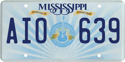 MS license plate AIO639