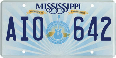 MS license plate AIO642
