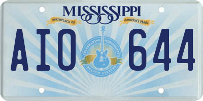 MS license plate AIO644