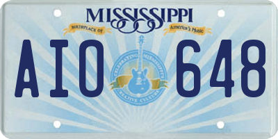 MS license plate AIO648