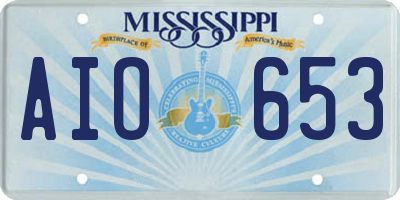 MS license plate AIO653