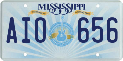 MS license plate AIO656