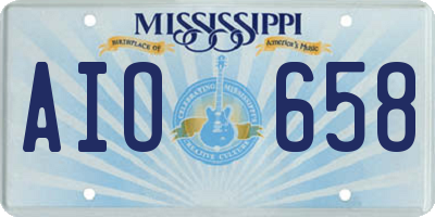 MS license plate AIO658