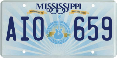 MS license plate AIO659
