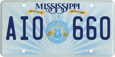 MS license plate AIO660