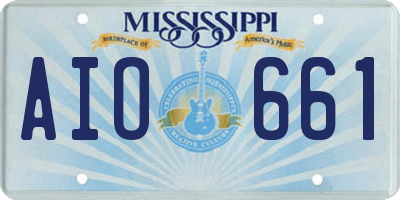 MS license plate AIO661