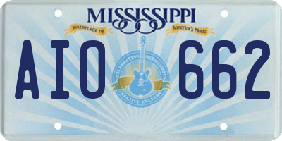 MS license plate AIO662