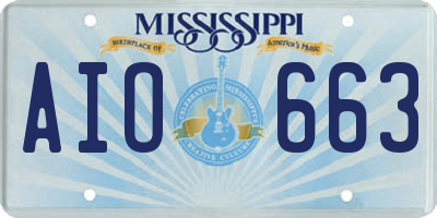 MS license plate AIO663