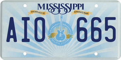 MS license plate AIO665