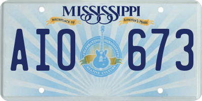 MS license plate AIO673