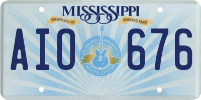 MS license plate AIO676