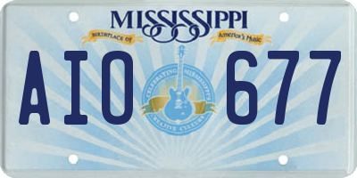 MS license plate AIO677