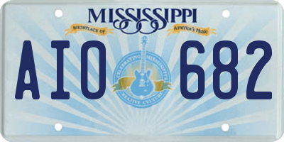 MS license plate AIO682