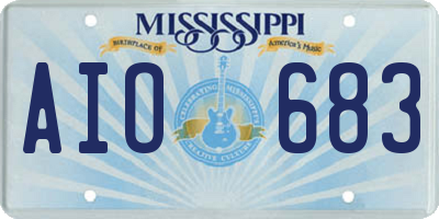 MS license plate AIO683