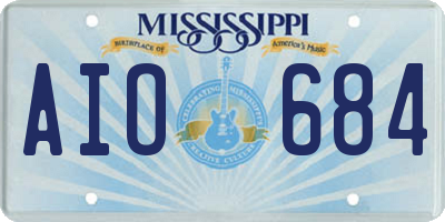 MS license plate AIO684