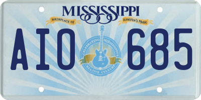 MS license plate AIO685