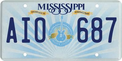 MS license plate AIO687