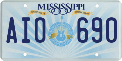 MS license plate AIO690