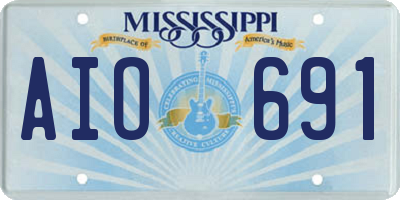 MS license plate AIO691