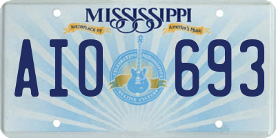 MS license plate AIO693