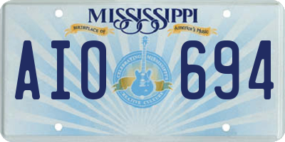 MS license plate AIO694