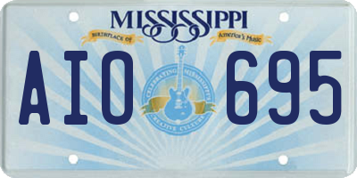 MS license plate AIO695