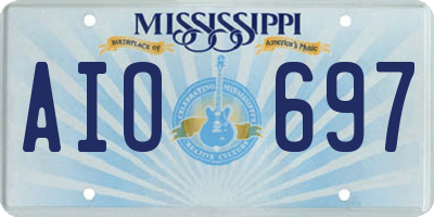 MS license plate AIO697