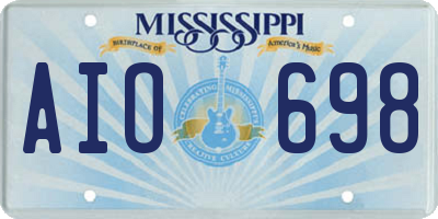 MS license plate AIO698