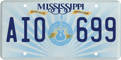 MS license plate AIO699