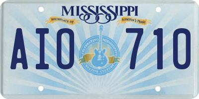 MS license plate AIO710