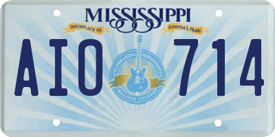 MS license plate AIO714