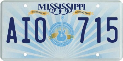 MS license plate AIO715
