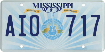MS license plate AIO717