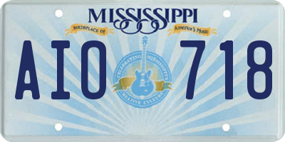MS license plate AIO718