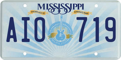 MS license plate AIO719