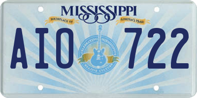 MS license plate AIO722