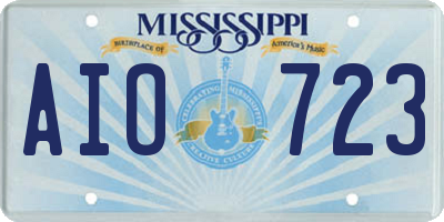 MS license plate AIO723