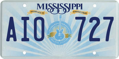 MS license plate AIO727