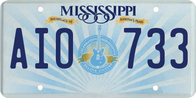 MS license plate AIO733